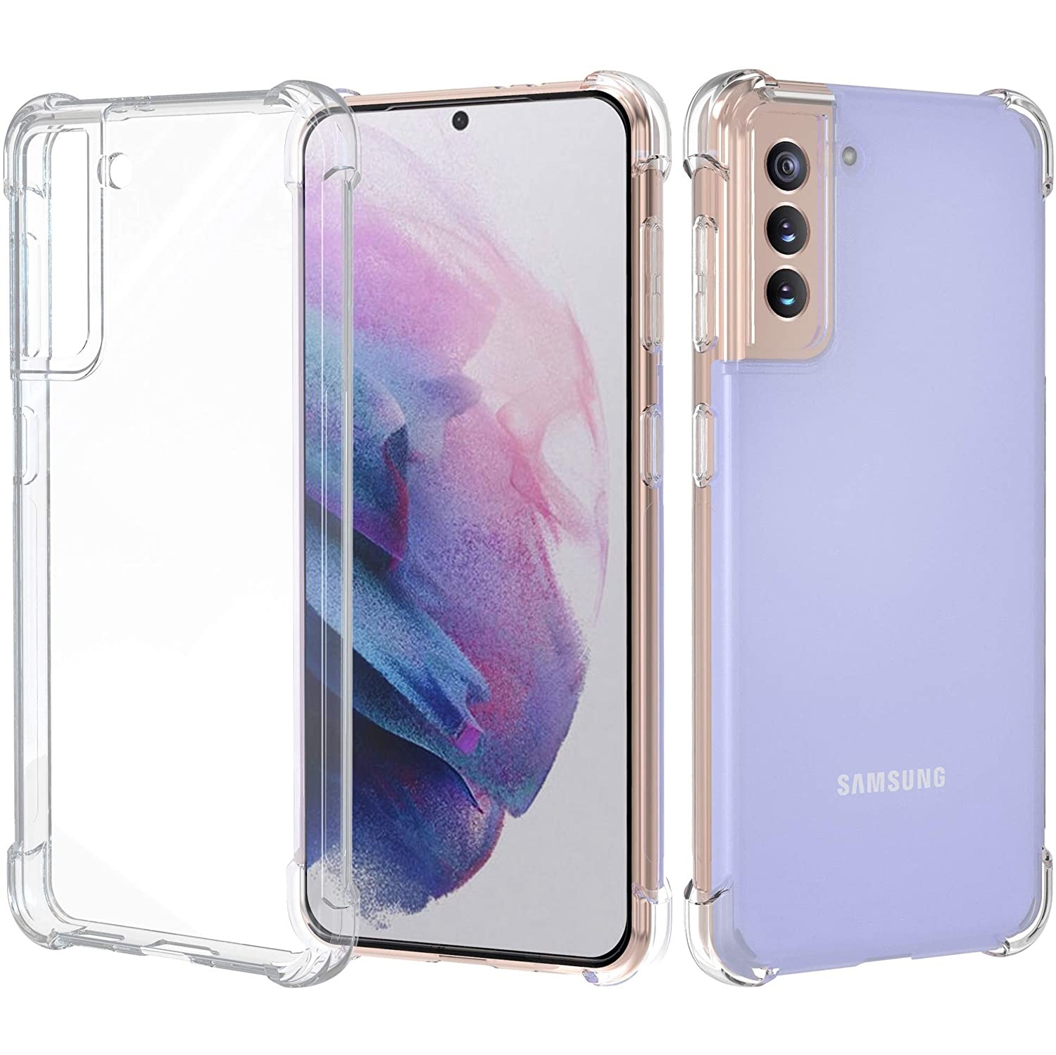 TopSave Extra Corner Bumper Soft Gel TPU Case For Samsung S21 Plus, Clear