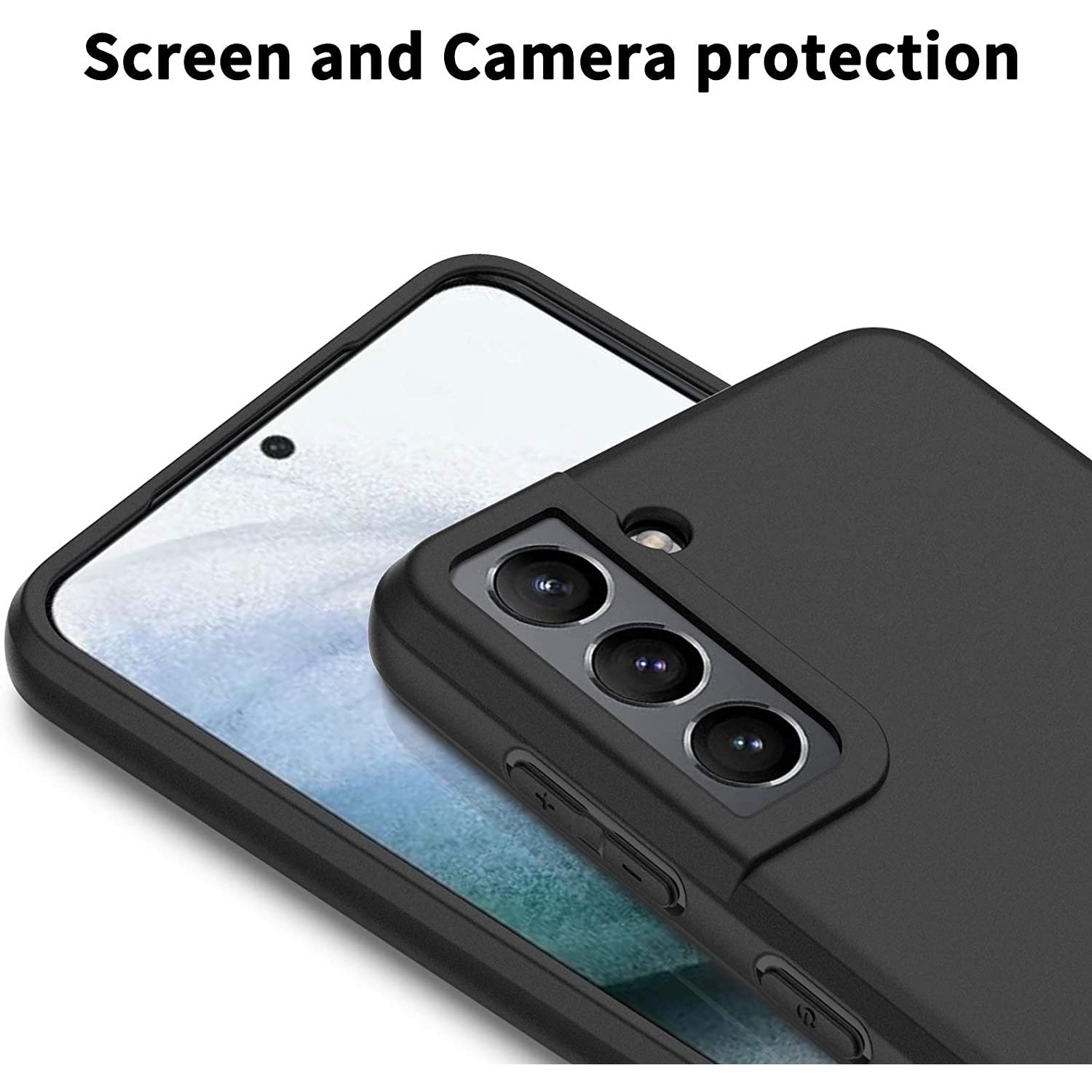 TopSave Slim, Matte Black Thin Soft Back TPU Cases For Samsung S21 Plus