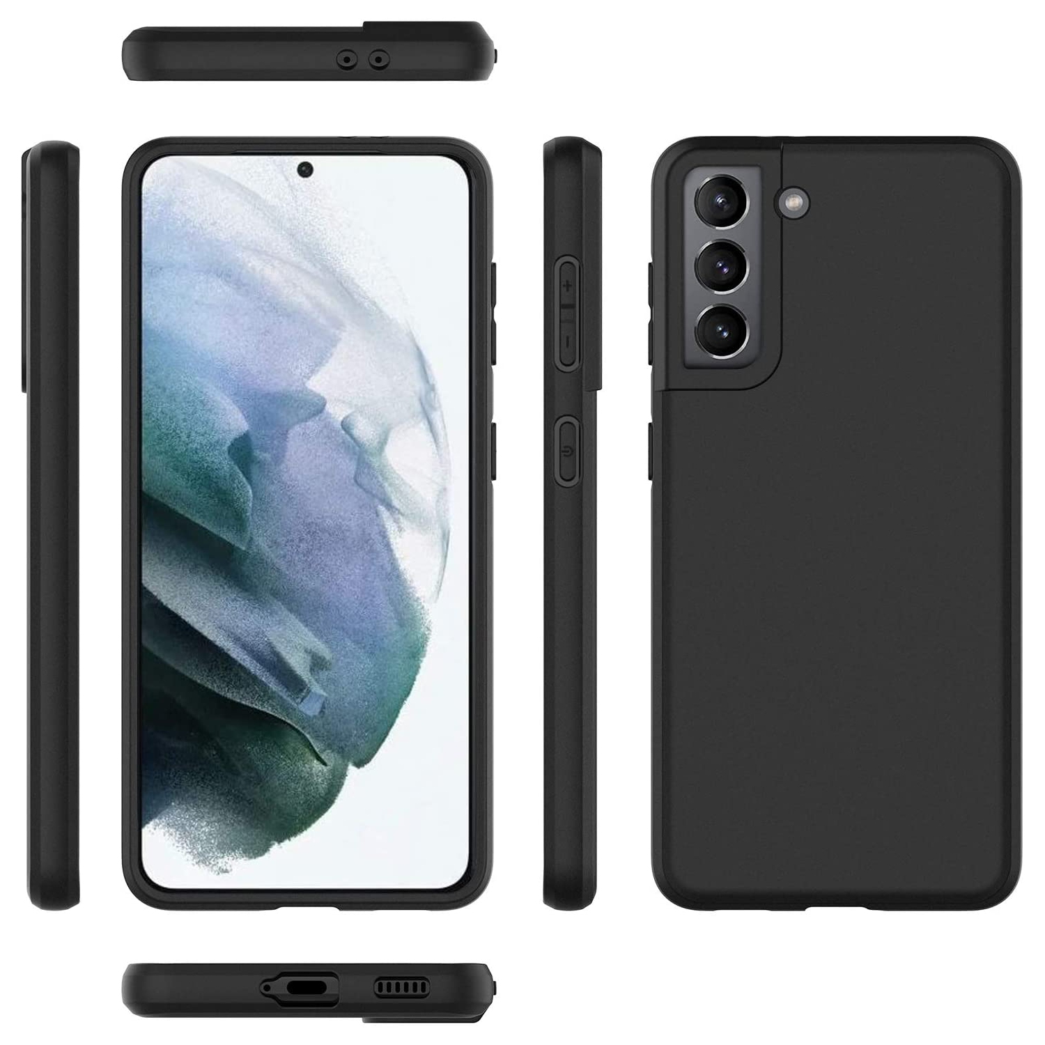 TopSave Slim, Matte Black Thin Soft Back TPU Cases For Samsung S21 Plus