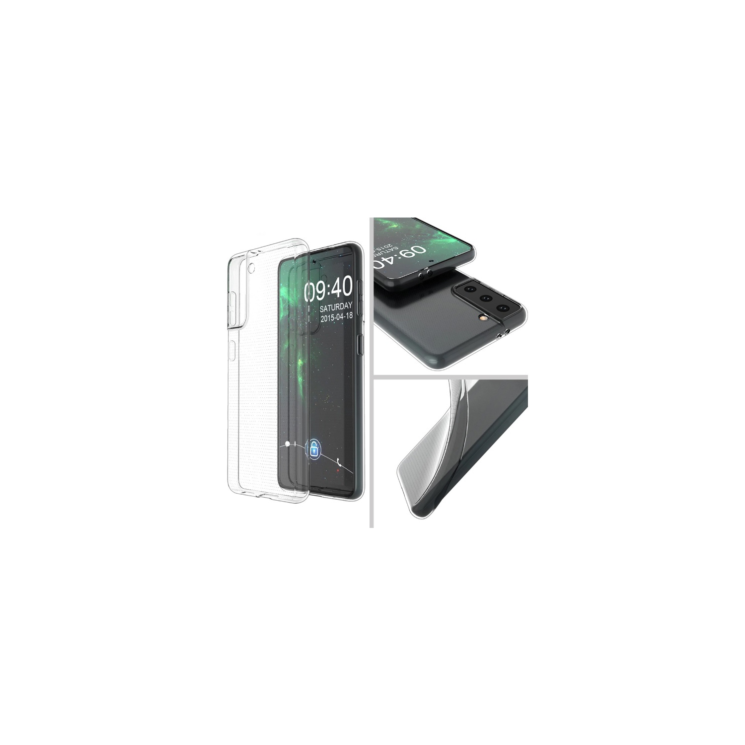 TopSave Glossy Smooth Soft Gel TPU Case For Samsung S21 Plus, Clear