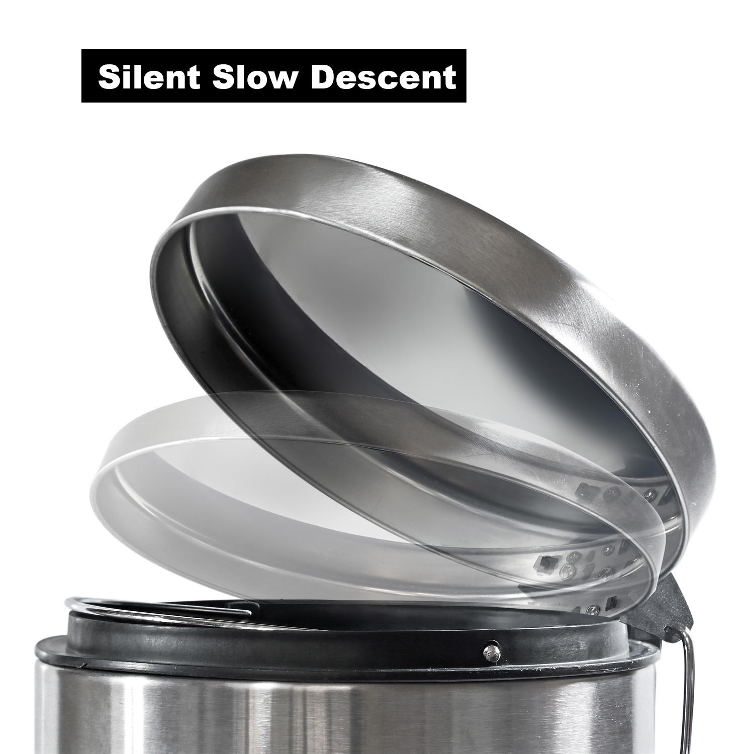 12L Stainless Steel Step Garbage Can Trash Can, Wastebasket