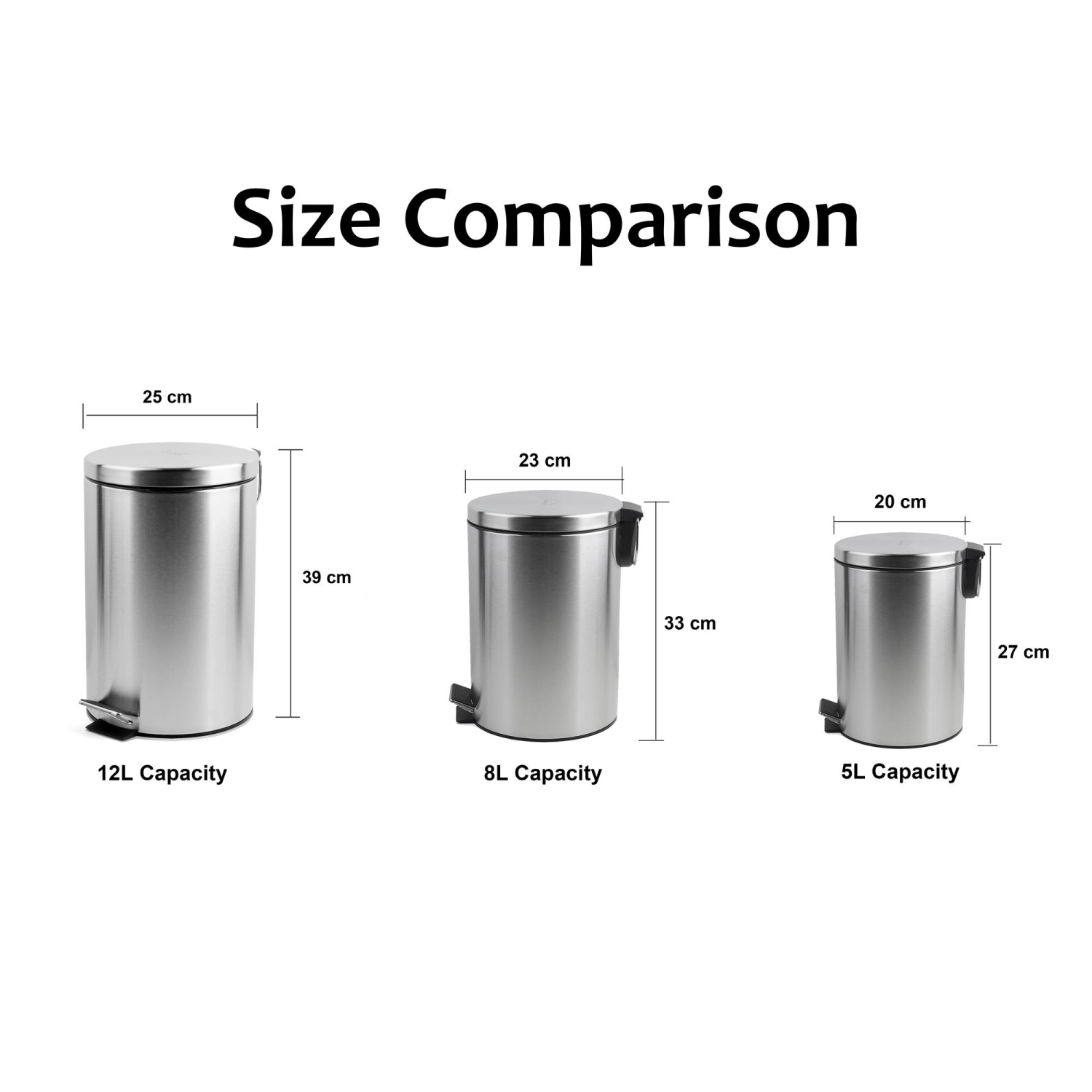 8L Step Trash Can Garbage can with Lid and Foot Pedal, Stainless Steel Waste Bin