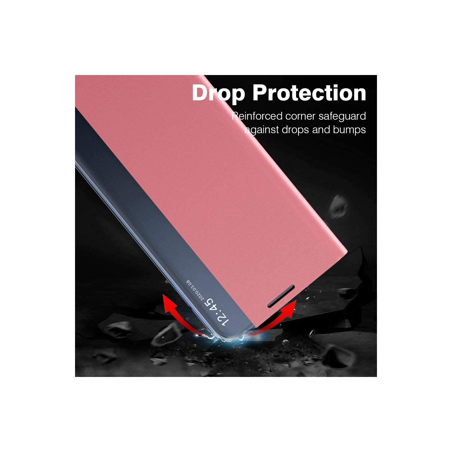 Étui à rabat transparent Housse avec béquille - Cuir synthétique de luxe - Coque de protection pour Samsung Galaxy Note 20 Ultra