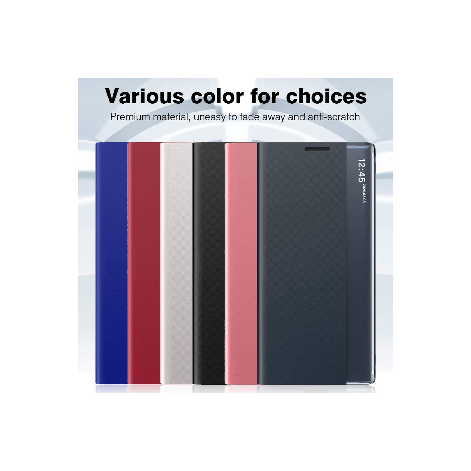 Étui à rabat transparent Housse avec béquille - Cuir synthétique de luxe - Coque de protection pour Samsung Galaxy Note 20 Ultra