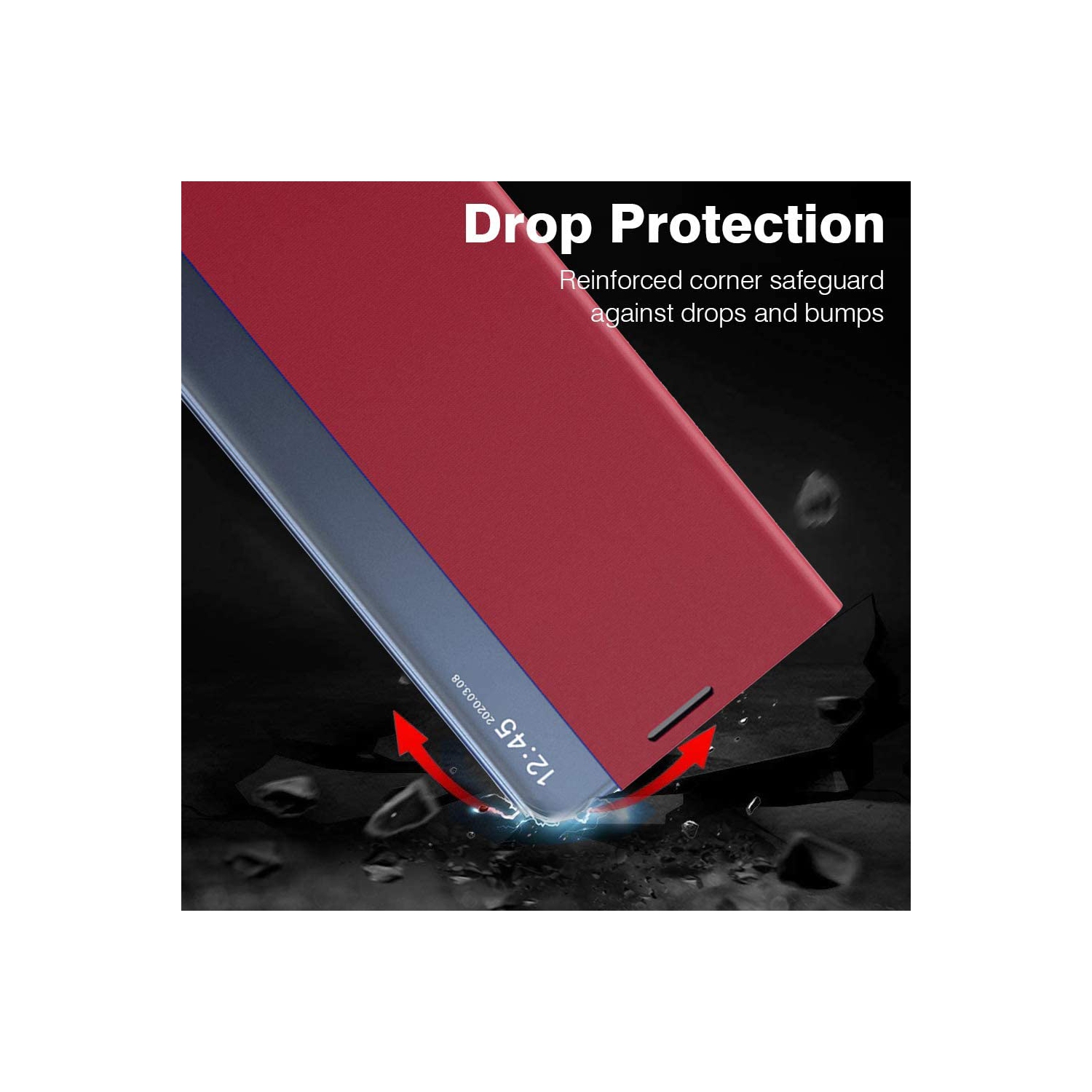 Étui à rabat en cuir avec béquille pour Galaxy Note20 Ultra de Samsung - transparent