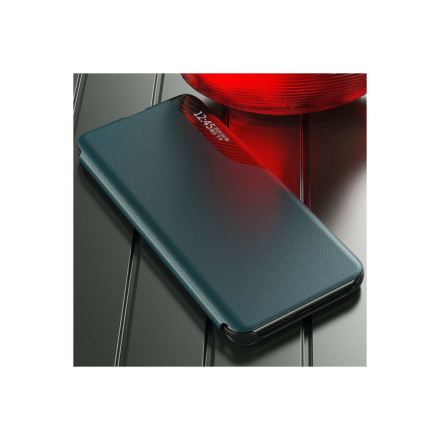 Etui Housse Smart View Fenêtre Flip Stand Cover PU Cuir Coque Housse de Protection pour Samsung Galaxy Note 20 Ultra