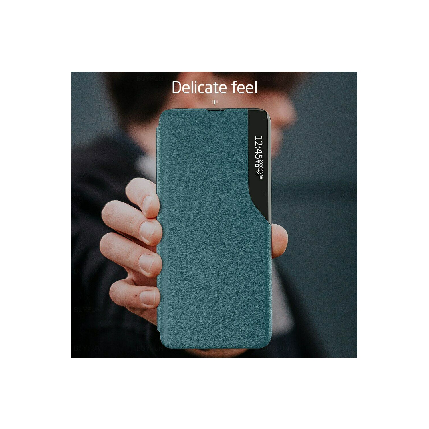 Etui Housse Smart View Fenêtre Flip Stand Cover PU Cuir Coque Housse de Protection pour Samsung Galaxy Note 20 Ultra
