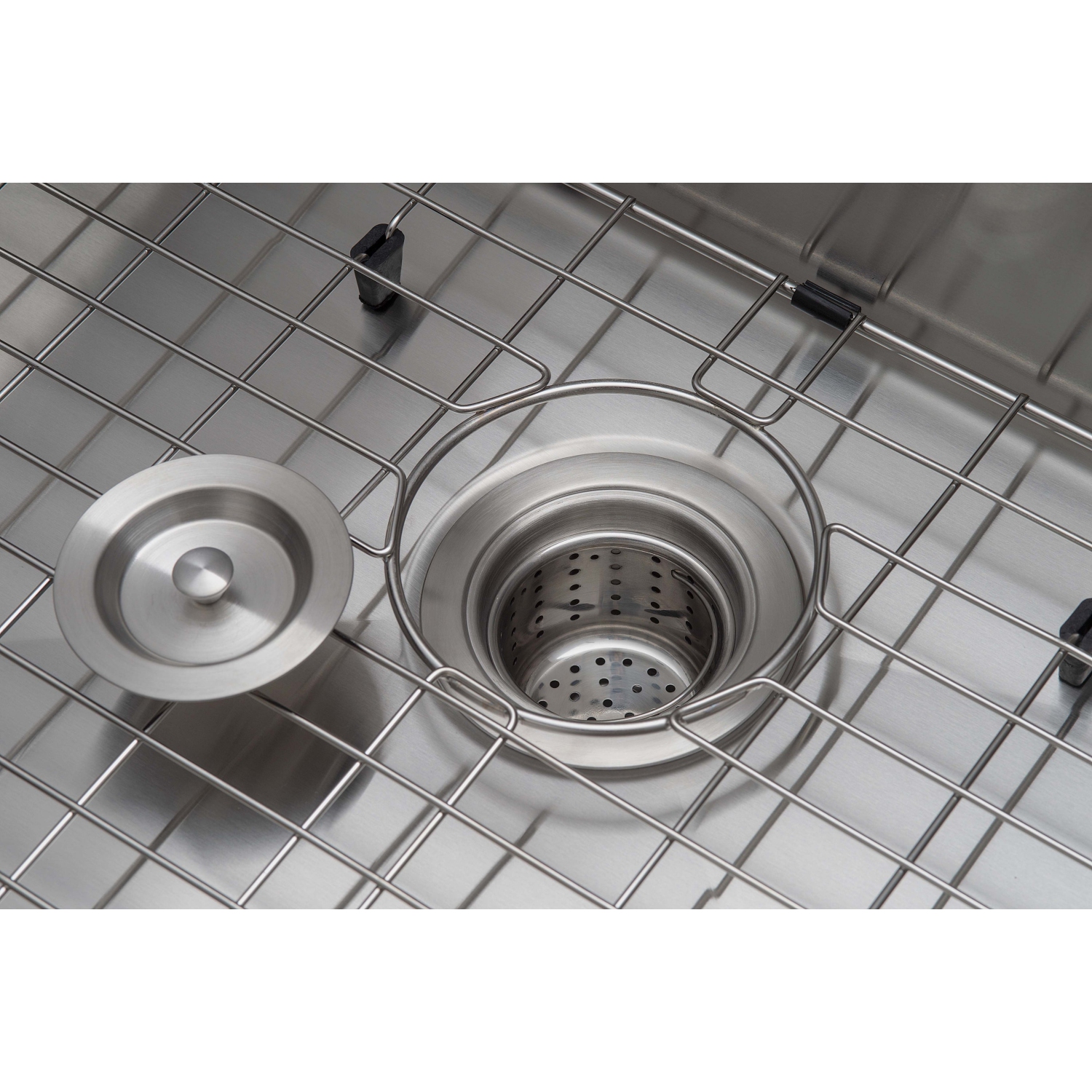 Ancona Prestige Series Undermount 30" Single Bowl Kitchen Sink with Grid and Strainer in Stainless Steel