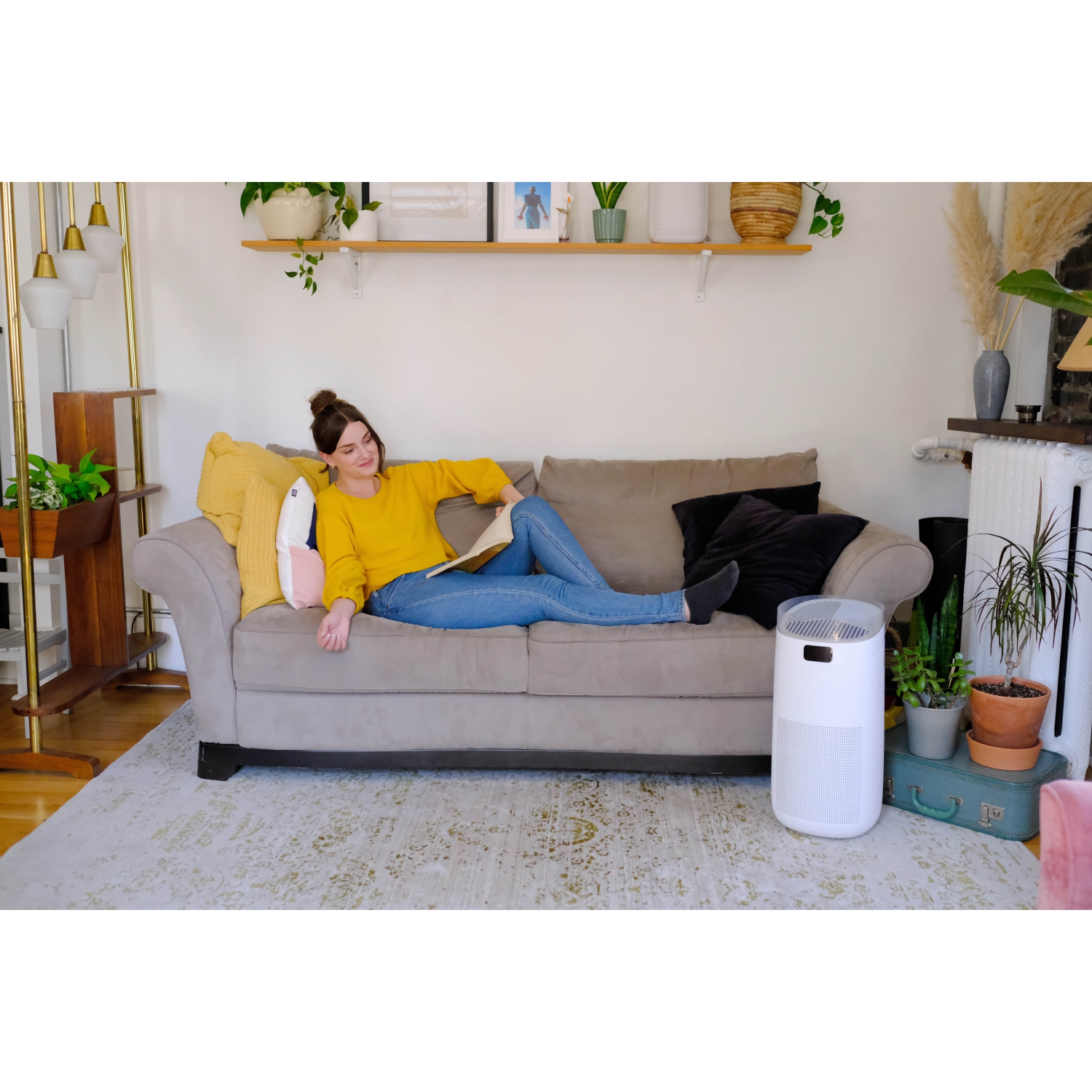 JS Complete 5-in-1 SMART Ionic Air Purifier & Odour Eliminator - Built-in UV-C Germicidal lamp - APP Enabled – 540 sqft coverage