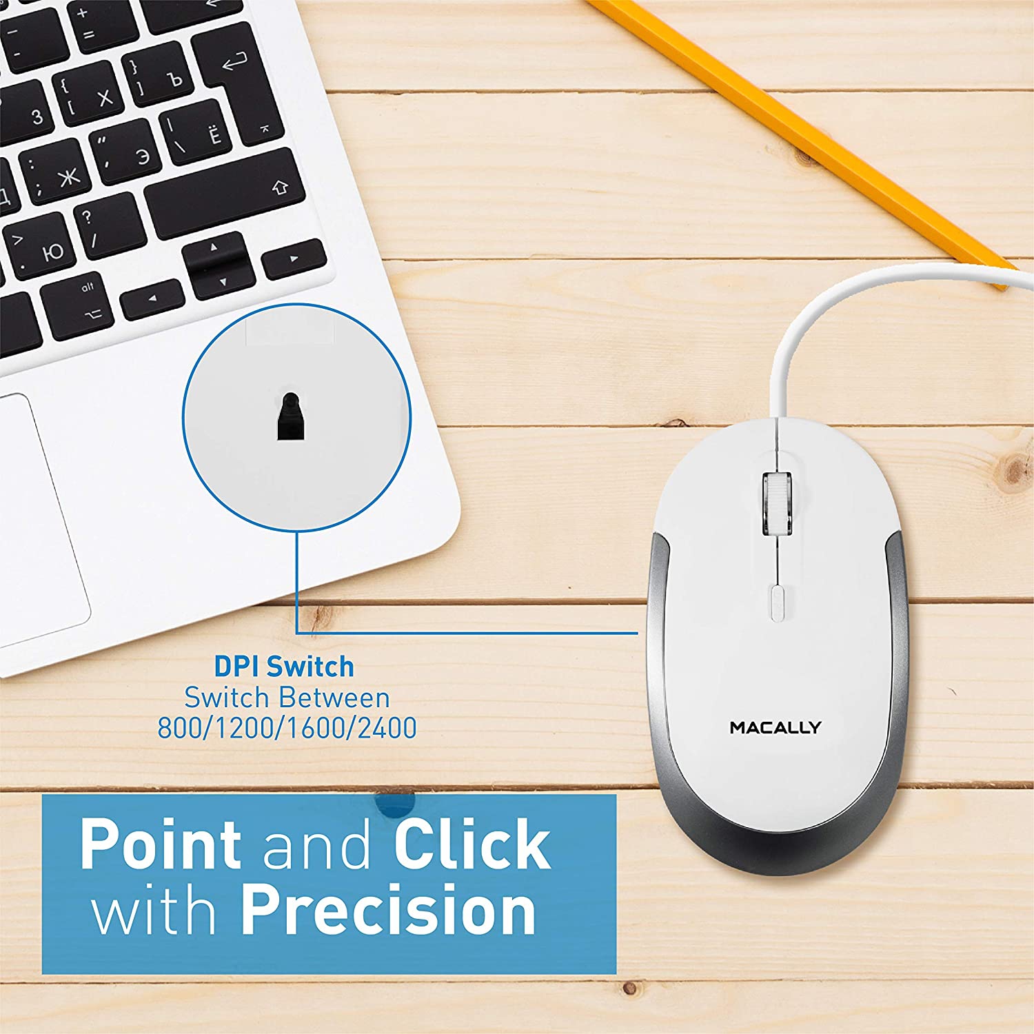 Macally Mini Keyboard and Mouse Combo for Mac and PC - Save Space and Enhance Workflow - Aluminum Compact Keyboard with 78 Slim Keys and Silent Mouse