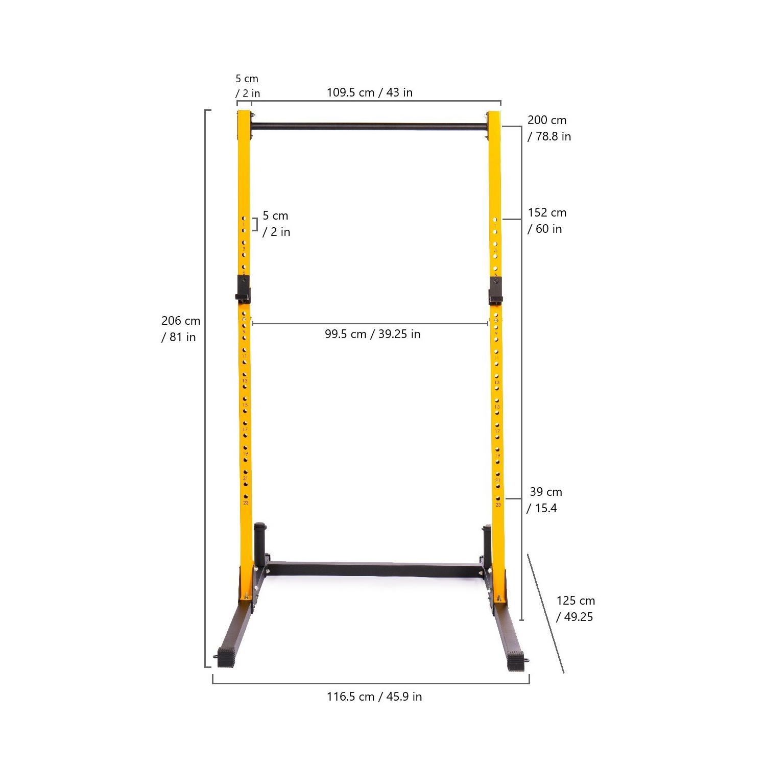 PRISP Multifunction Adjustable Squat Stand - Barbell Weight Rack with Pull-Up Bar for Home Gym