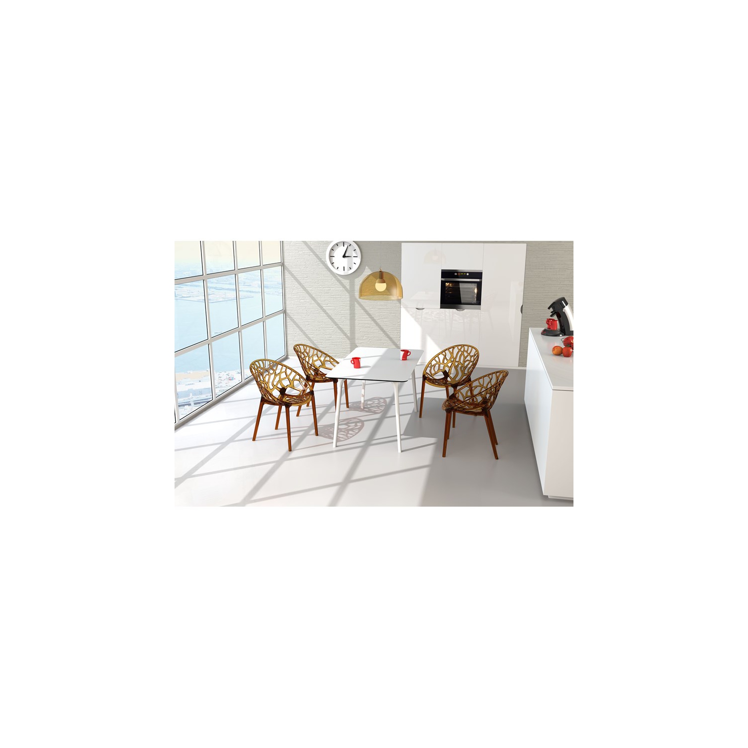 Compamia Maya 55" Patio Dining Table in White