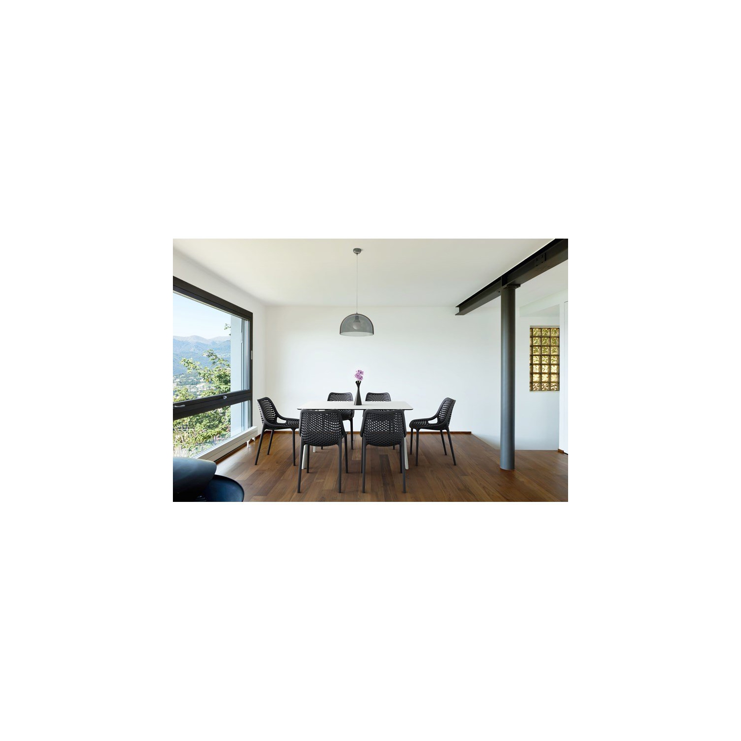 Compamia Maya 55" Patio Dining Table in White