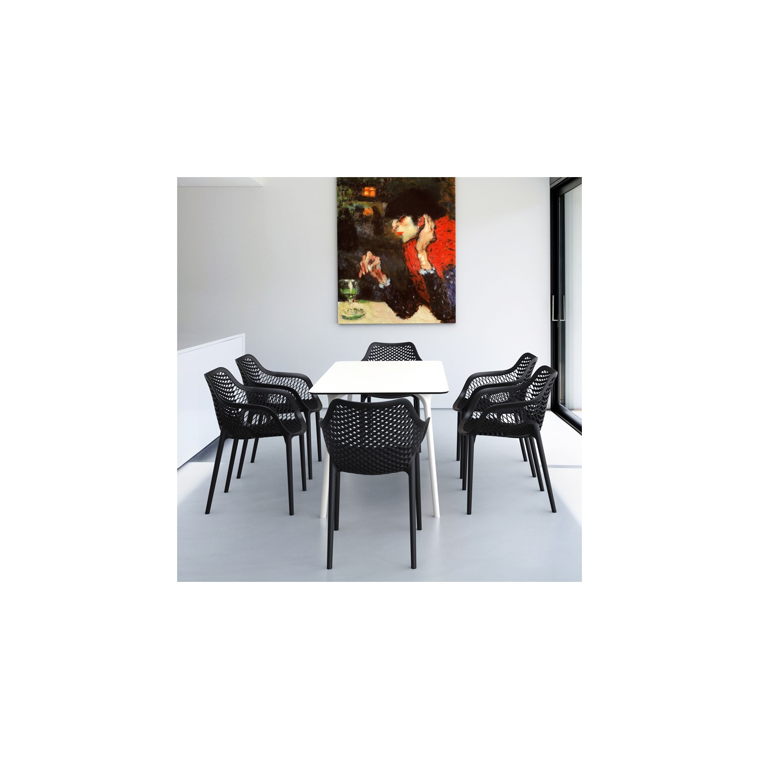 Compamia Maya 55" Patio Dining Table in White