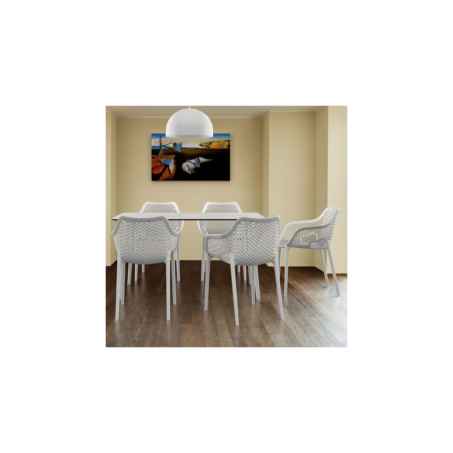 Compamia Maya 55" Patio Dining Table in White