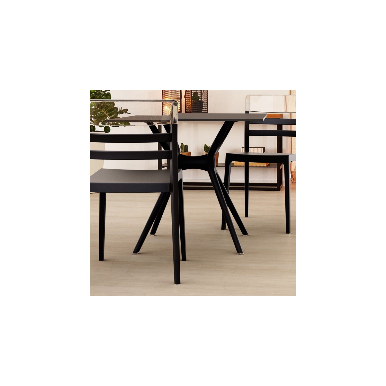 Compamia Siesta Air 31" Square Dining Table in Black