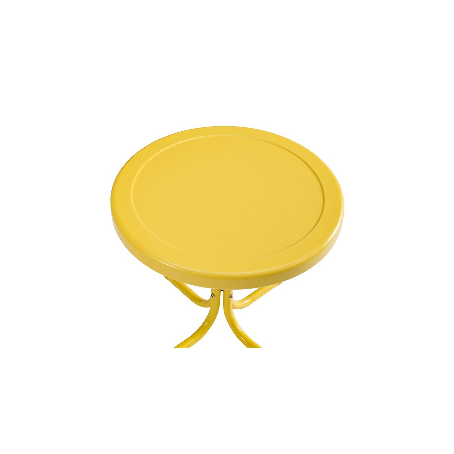 Table d’extrémité de patio en métal rétro jaune de Crosley