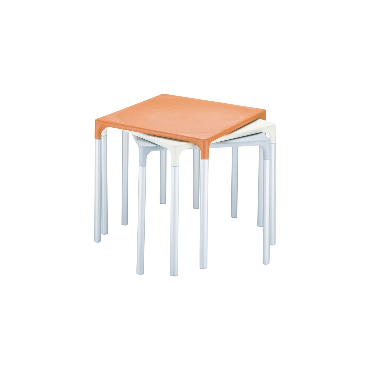 Compamia Mango 28" Aluminum Patio Dining Table in Orange