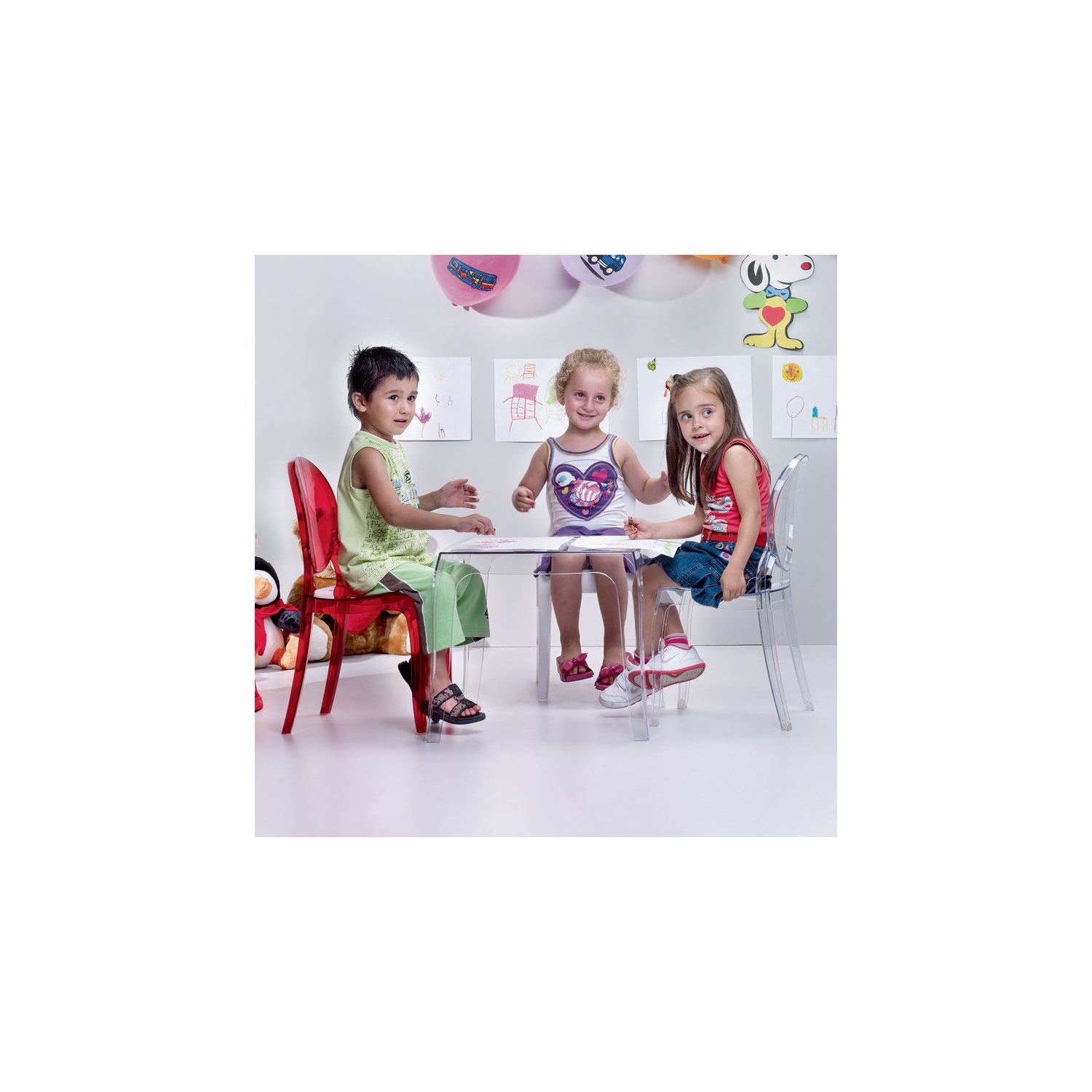 Compamia Queen Polycarbonate Patio Side Table in Transparent Clear