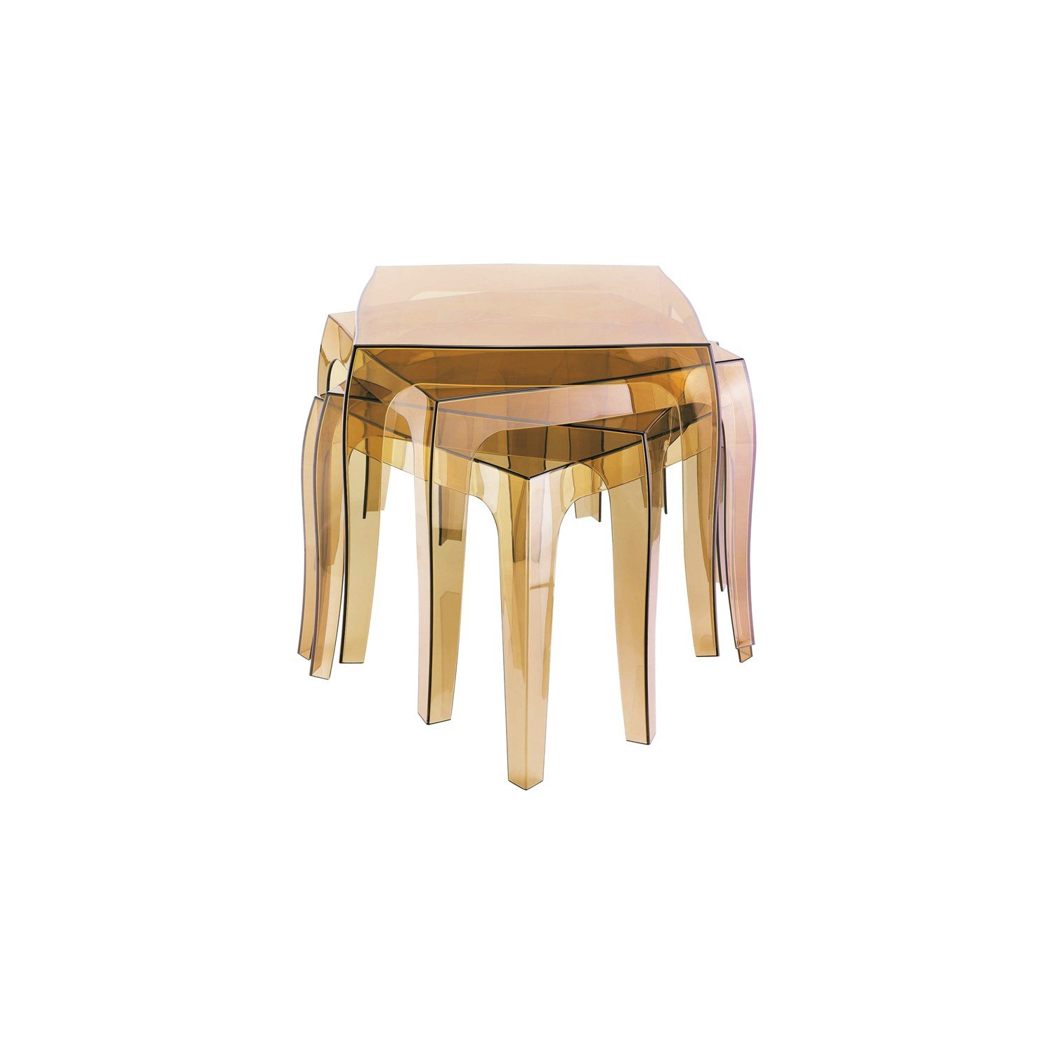 Compamia Queen Polycarbonate Patio Side Table in Transparent Clear
