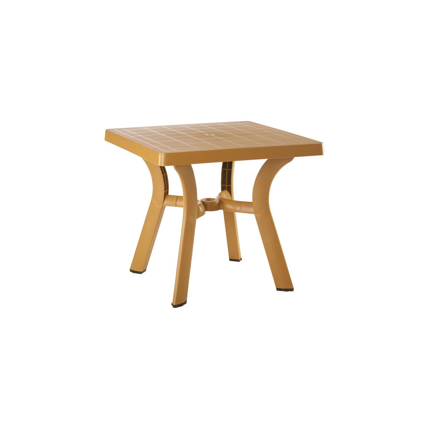 Compamia Viva 31" Resin Square Patio Dining Table in Teak Brown