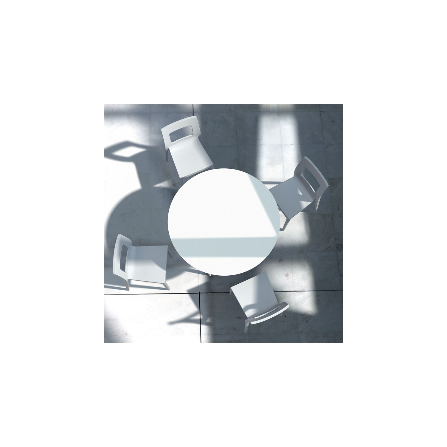 Compamia Maya 47" Round Patio Dining Table in White