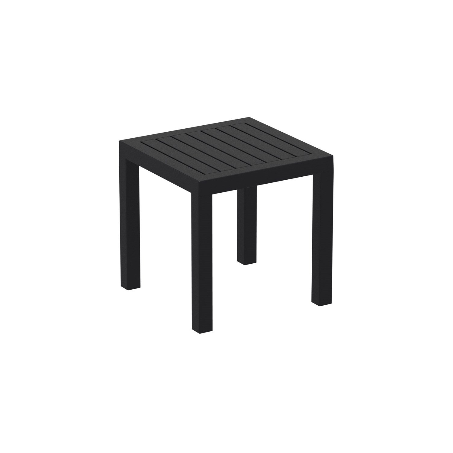Compamia Ocean Square Resin Patio Side Table in Black