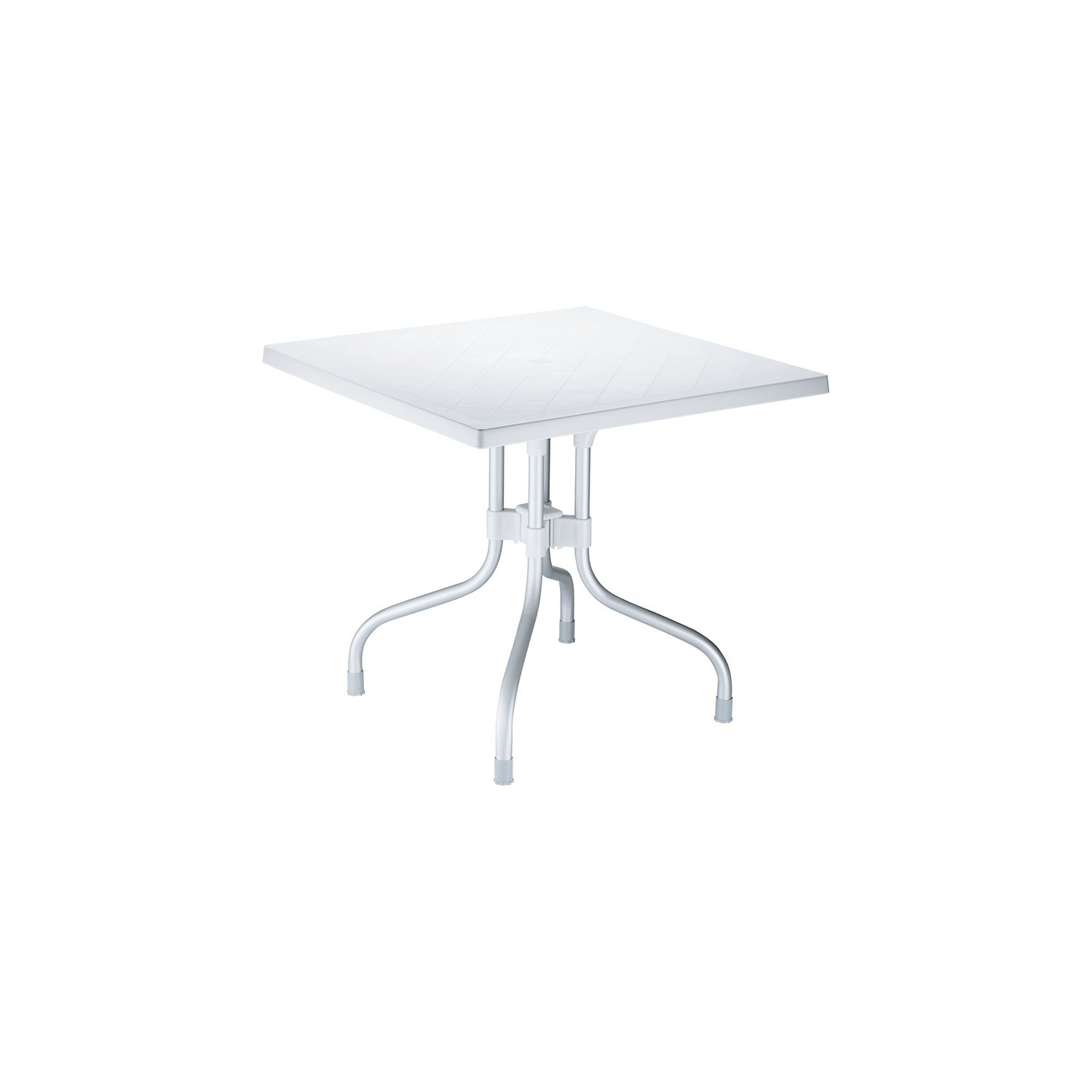 Compamia Forza 31" Square Folding Patio Dining Table in Silver Gray