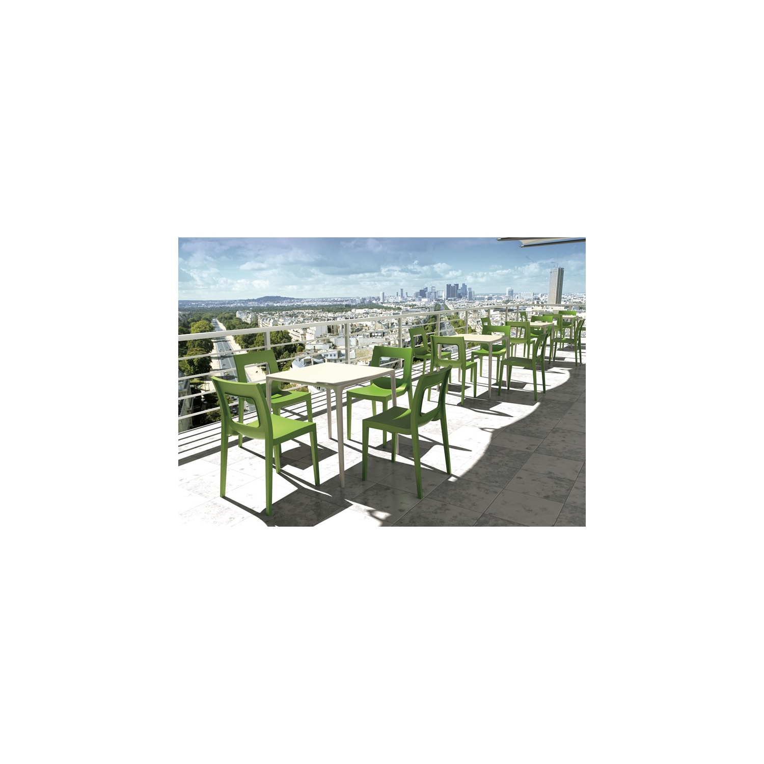 Compamia Mango 28" Square Patio Dining Table in Beige