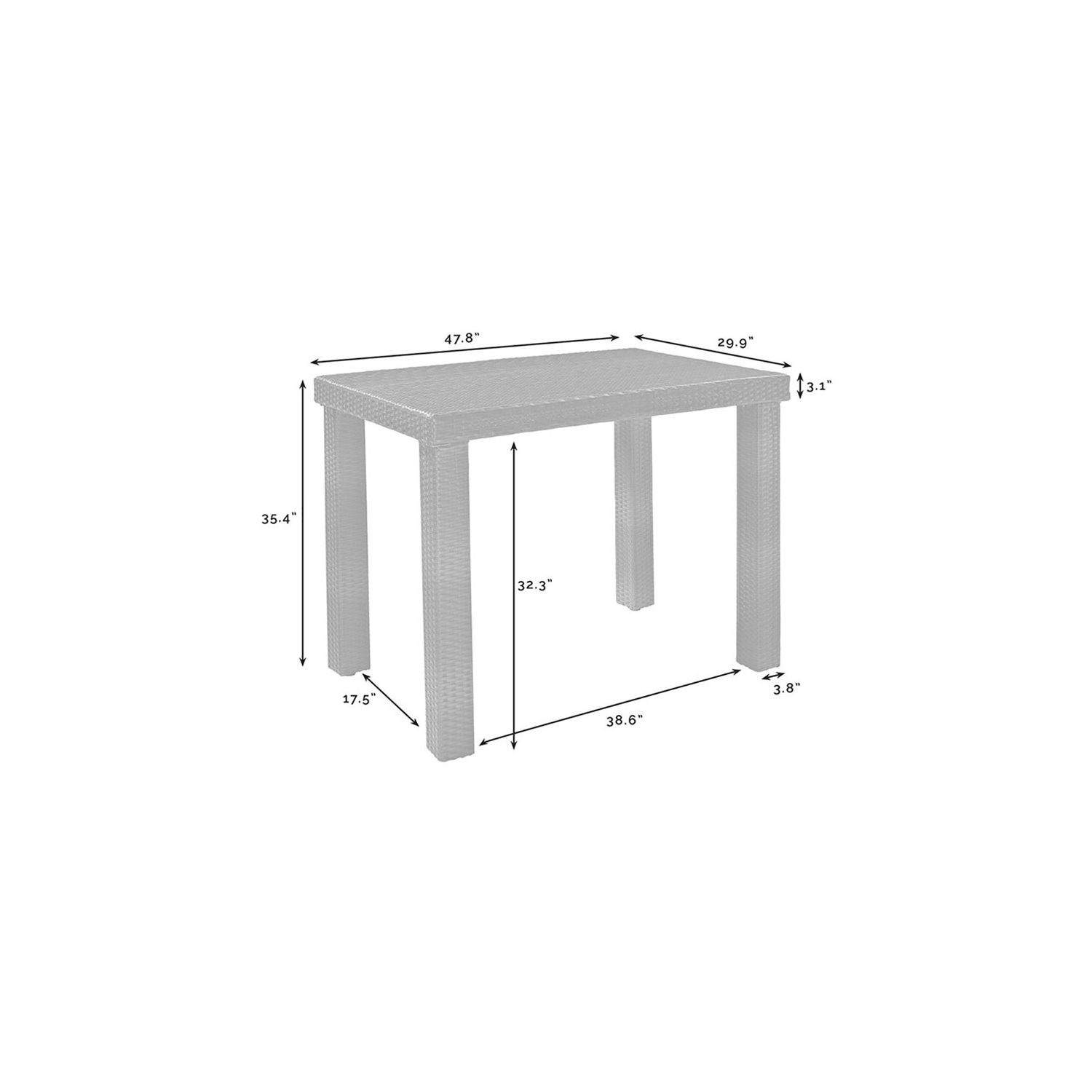 Table de jardin en osier à hauteur de comptoir couleur brun Palm Harbor de Crosley