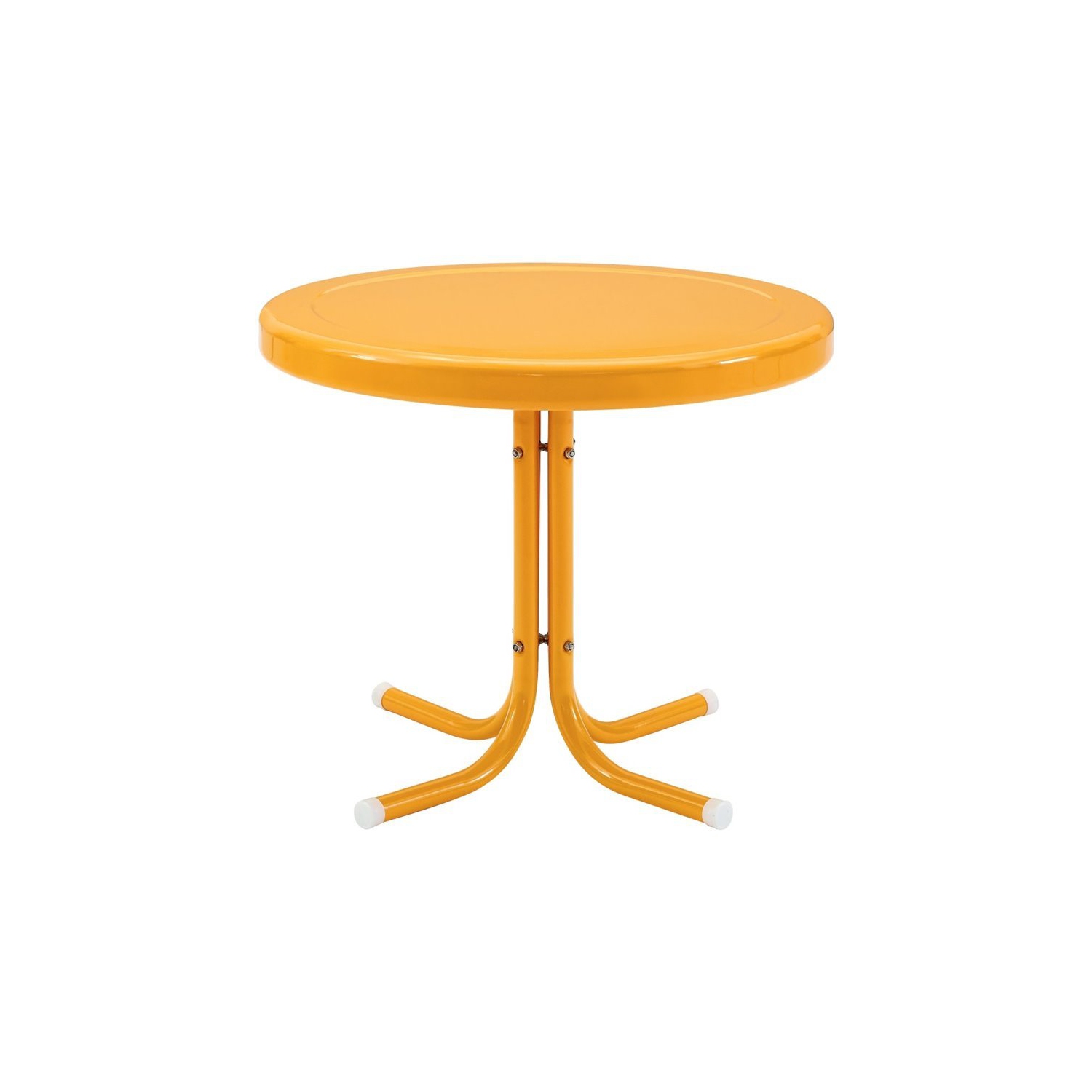 Crosley Retro Metal Patio End Table in Tangerine