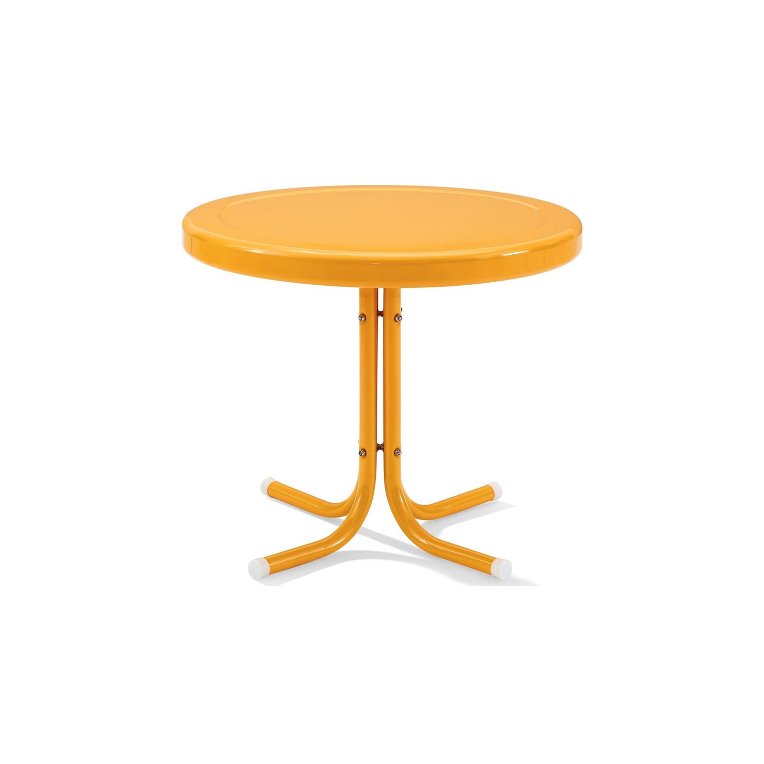 Crosley Retro Metal Patio End Table in Tangerine