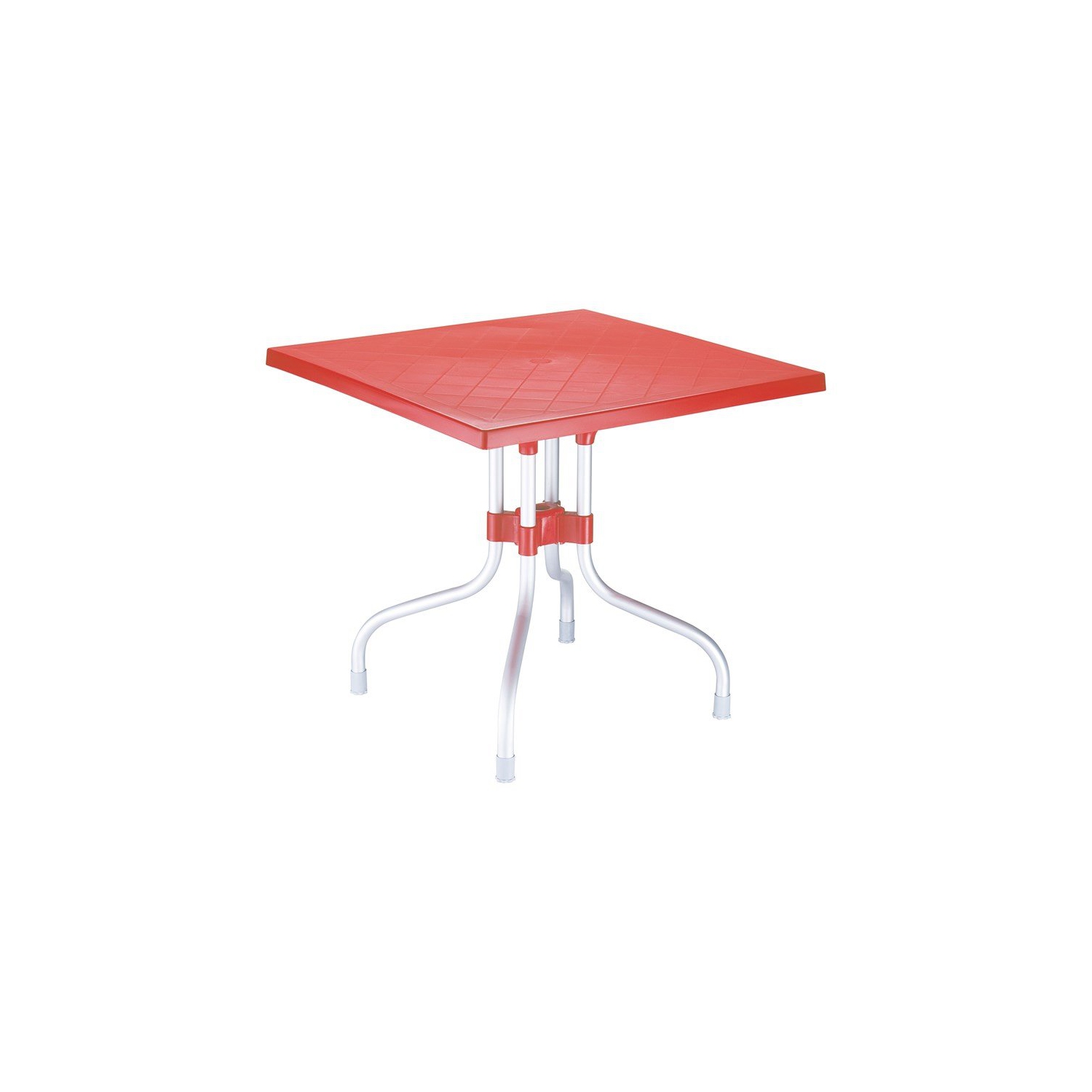 Compamia Forza 31" Square Folding Patio Dining Table in Red