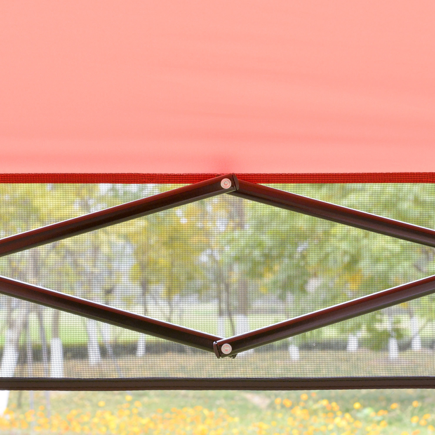 Outsunny 7' x 7' Garden Foldable Pop Up Gazebo Tent with Backpack & Adjustable Legs Outdoor Party Canopy, Red & Black