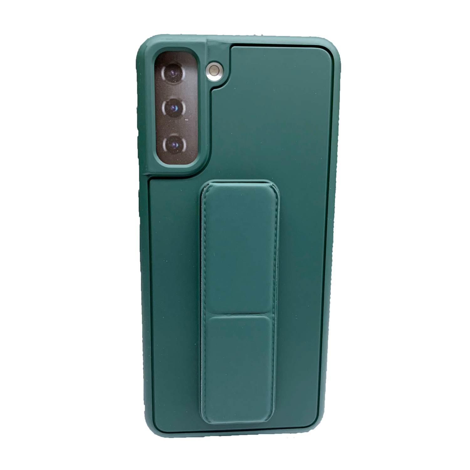 TopSave Vertical&Horizontal Kickstand Hand Wrist Strap Foldable Magnetic Stand Shockproof Protective Phone Case For Samsung S21 Plus, Army Green