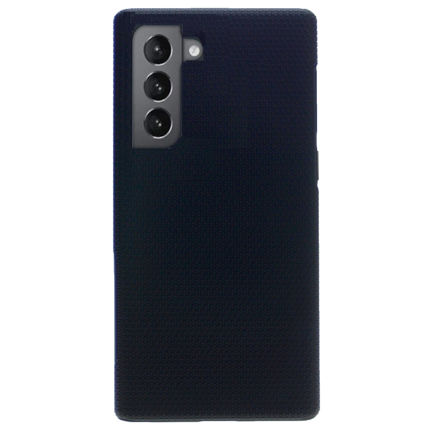 TopSave Triangle Pattern PC Back+Inner TPU Dual Layer Hybrid Case For Samsung S21 Plus, Black