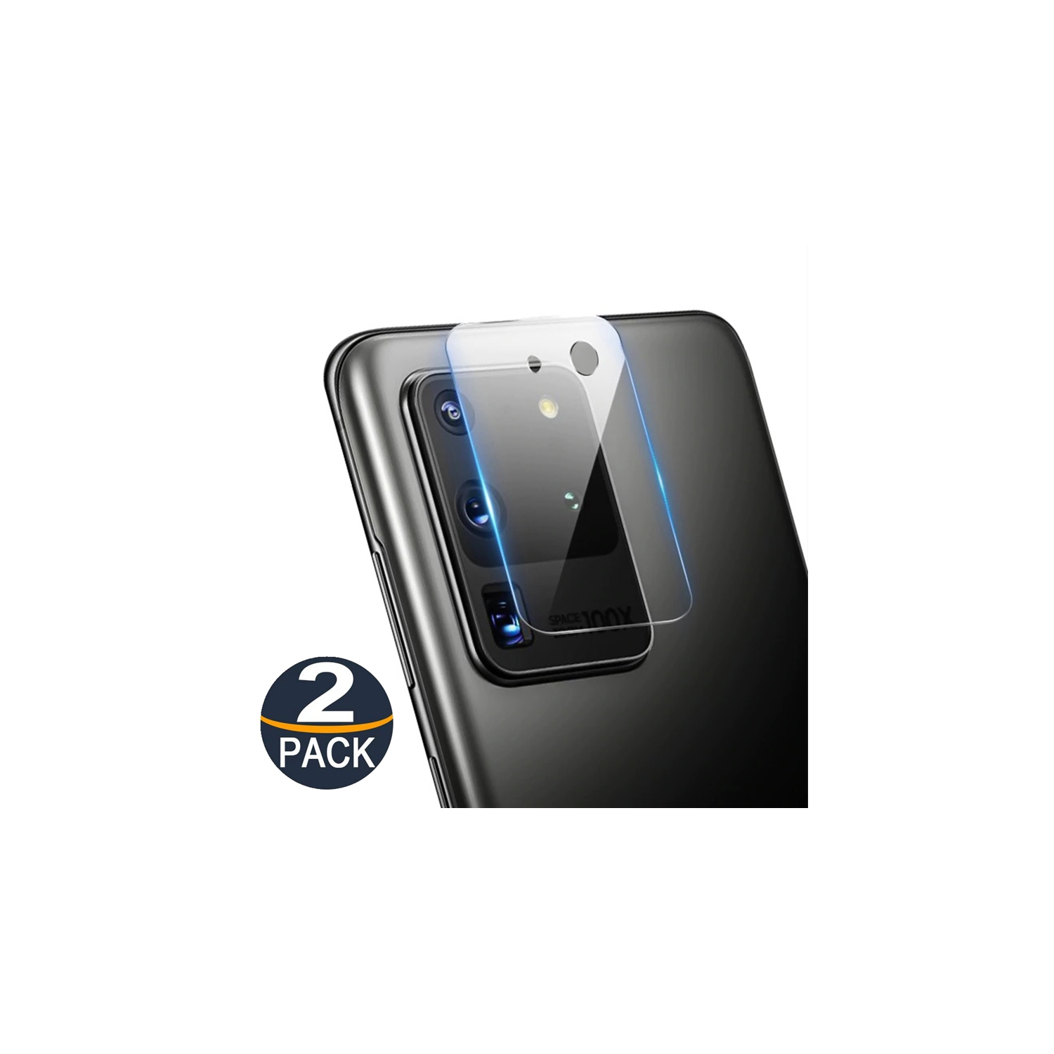【2 Packs】 CSmart Ultra Thin Tempered Glass Camera Lens Shield Protector for Samsung Galaxy S20, Clear