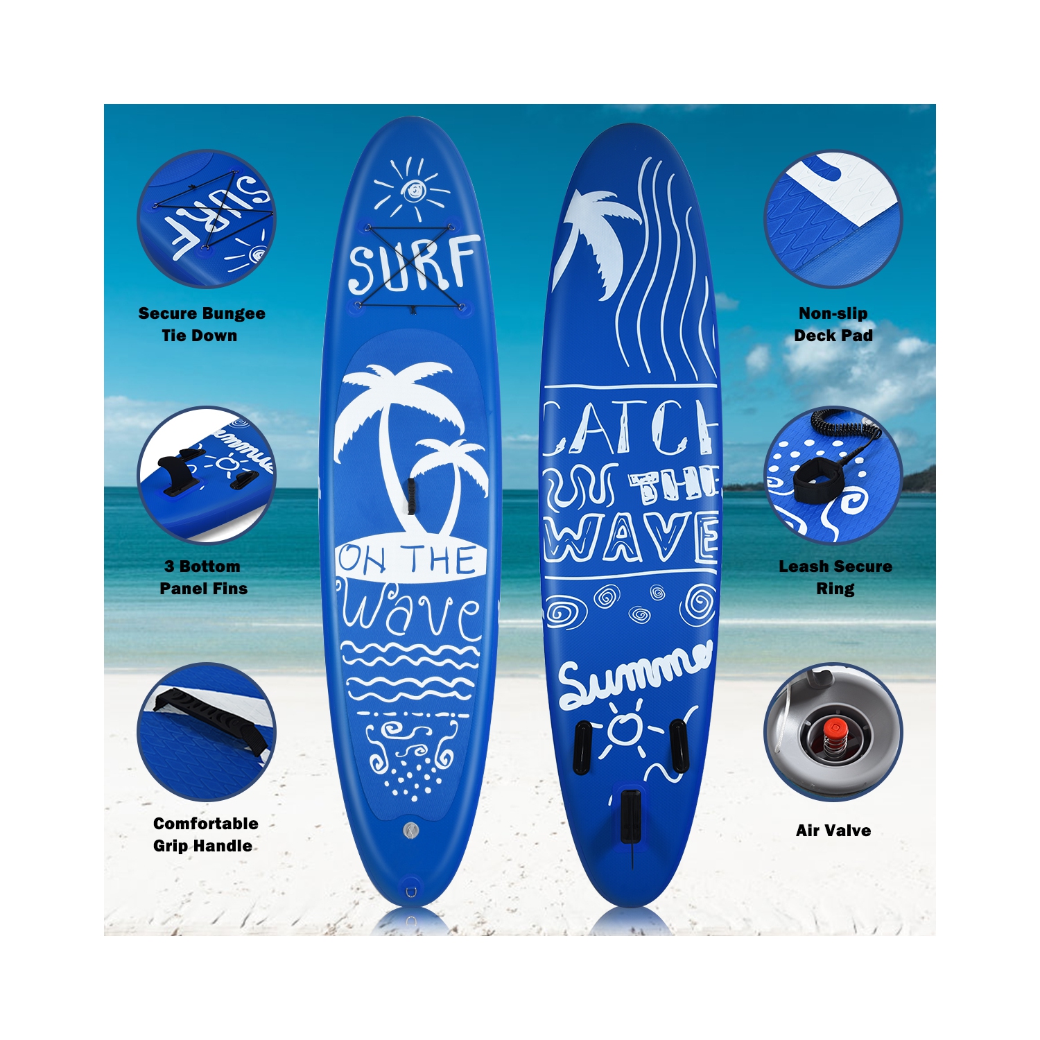 Goplus 10' Inflatable Stand Up Paddle Board W/Carry Bag Adjustable Paddle Adult Youth