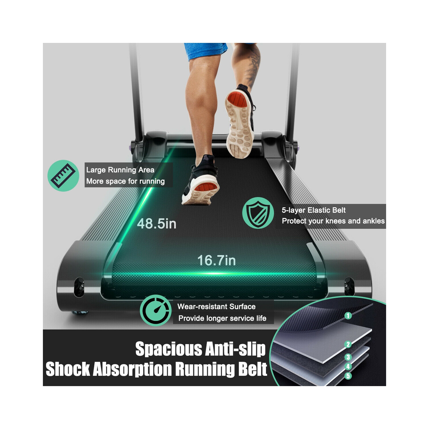 Tapis de course pliant 3CV SuperFit – Avec Bluetooth