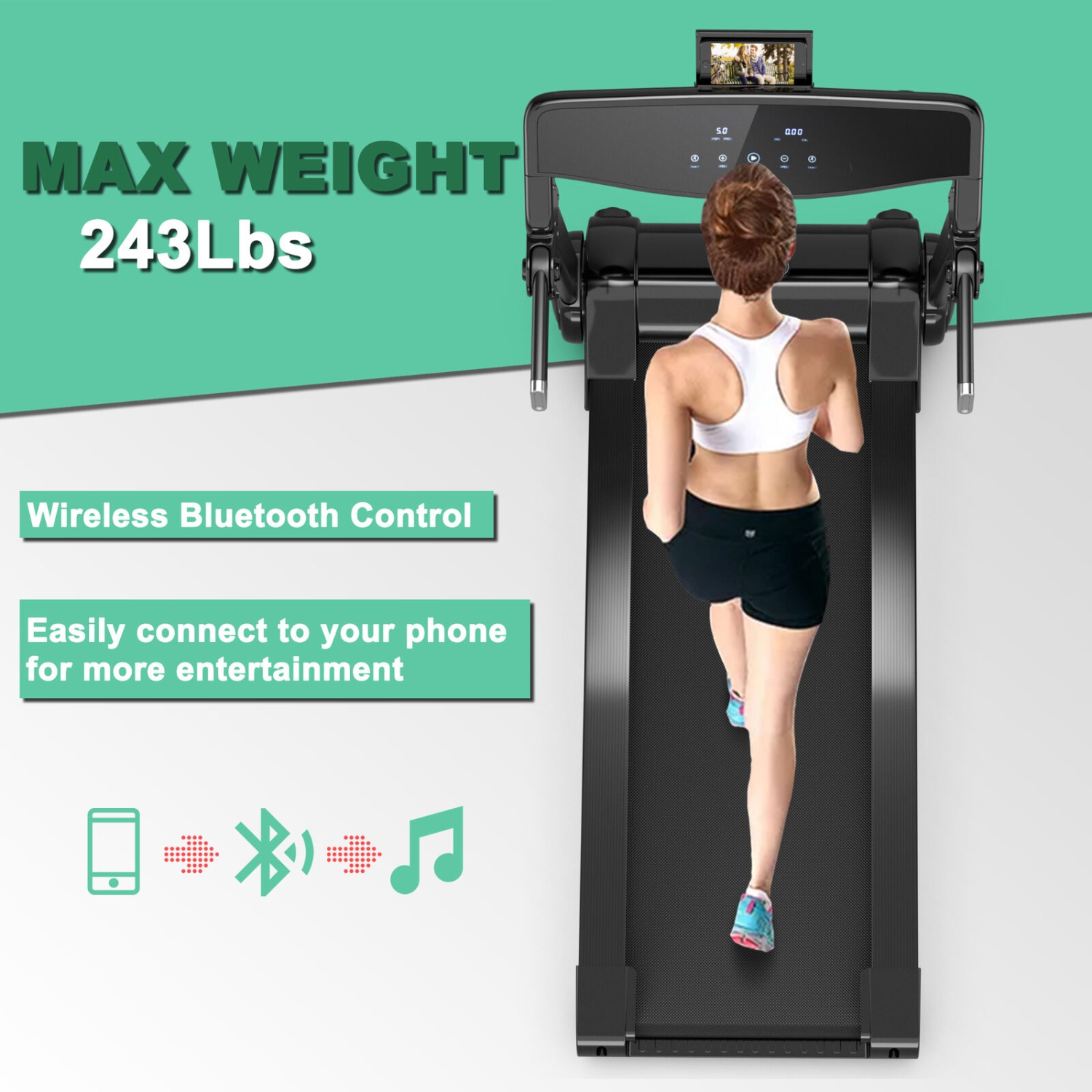 Tapis de course pliant 3CV SuperFit – Avec Bluetooth