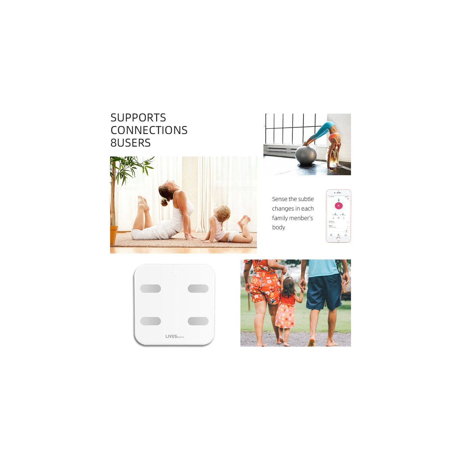 Bluetooth Body Fat Scale Smart BMI Wireless Digtial Bathroom Scale