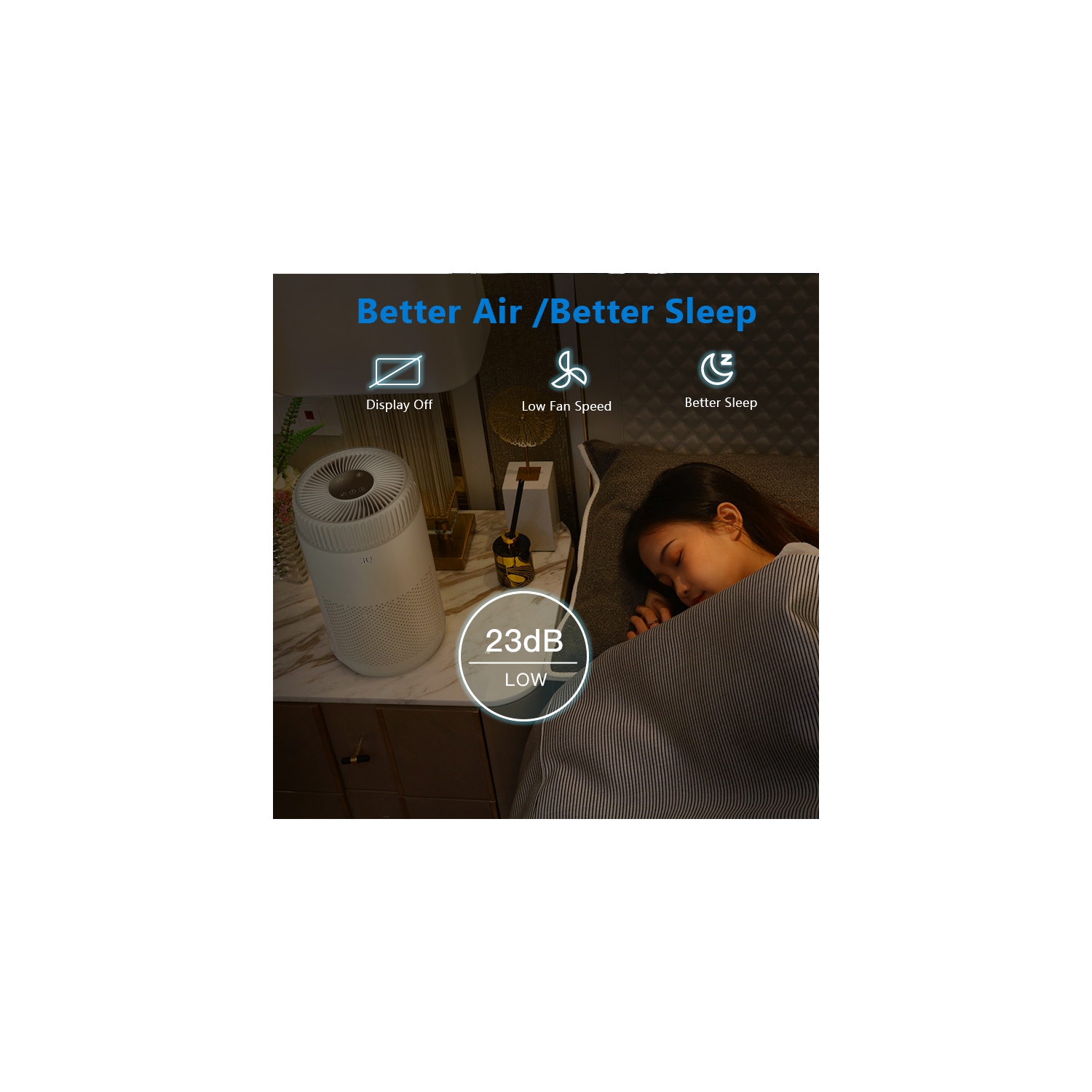 Air Purifier with True HEPA Filter for Home, Built-in UV-C & Ionizer - Remove Dust, Odors, Allergies, Smoke, Mold, Pets Hair, Pollen - Air Quality