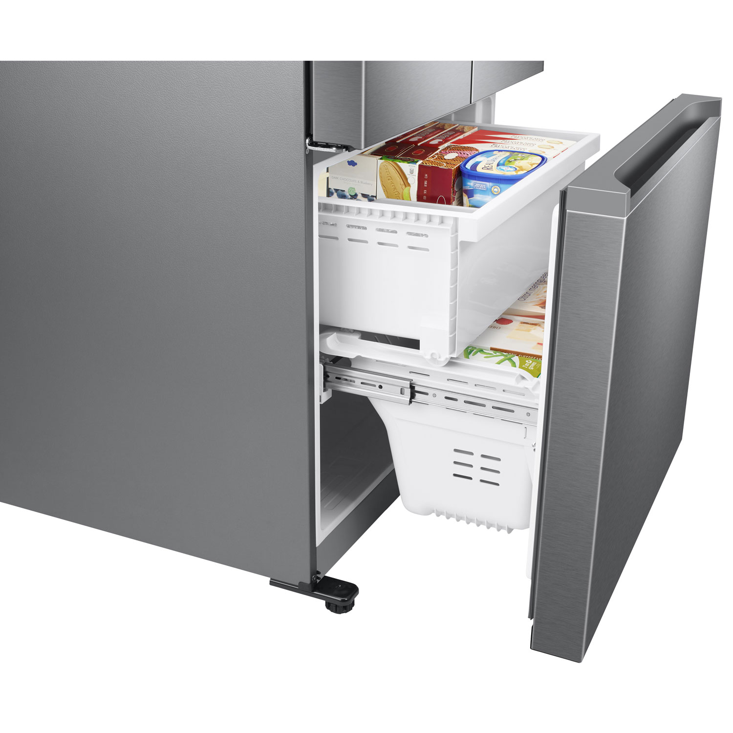 Réfrigérateur deux portes prof. comptoir 17,5 pi³ 33 po distrib. glace Samsung - Inox