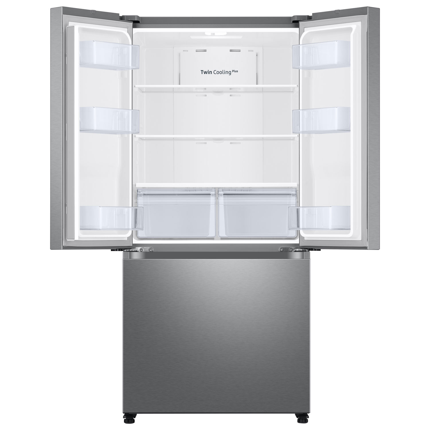 Réfrigérateur deux portes prof. comptoir 17,5 pi³ 33 po distrib. glace Samsung - Inox