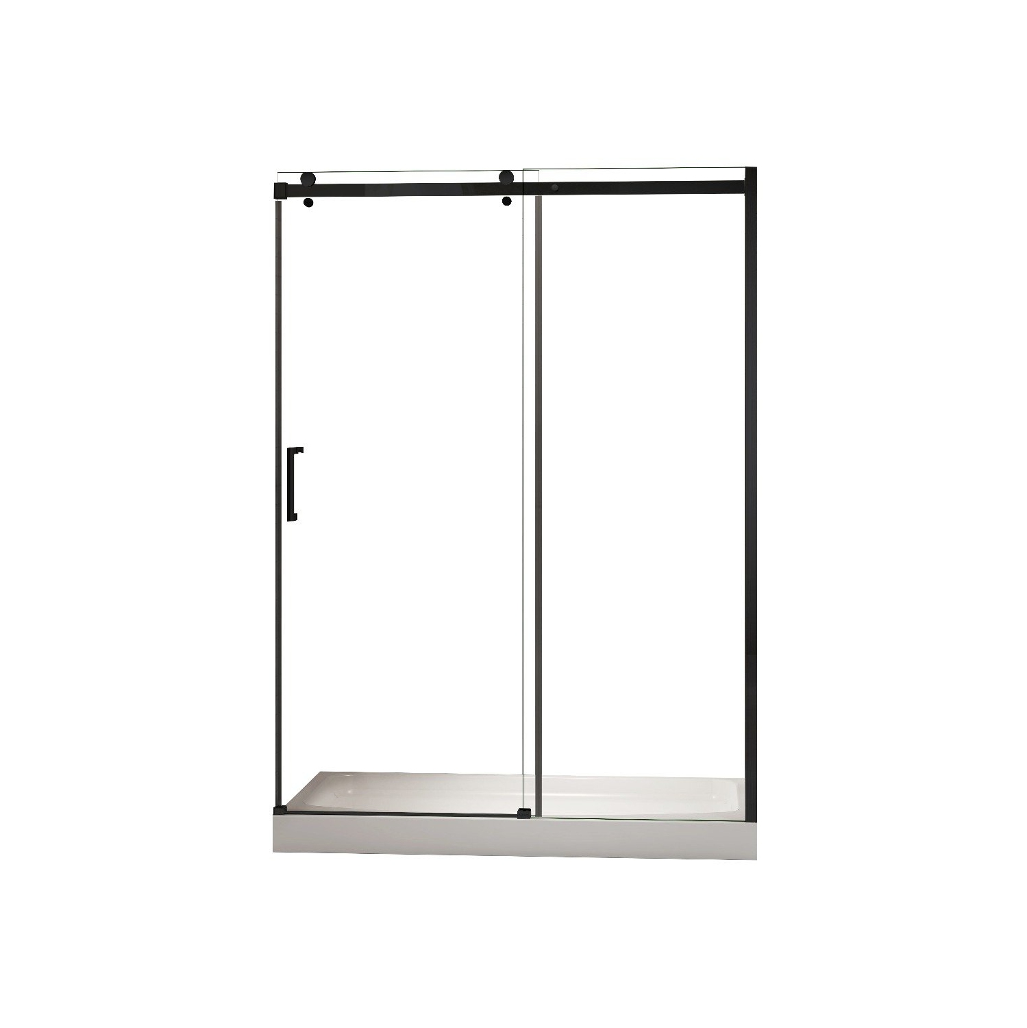 Agua Canada - CLD-48BK - Reversible Shower Door 8mm Tempered Glass