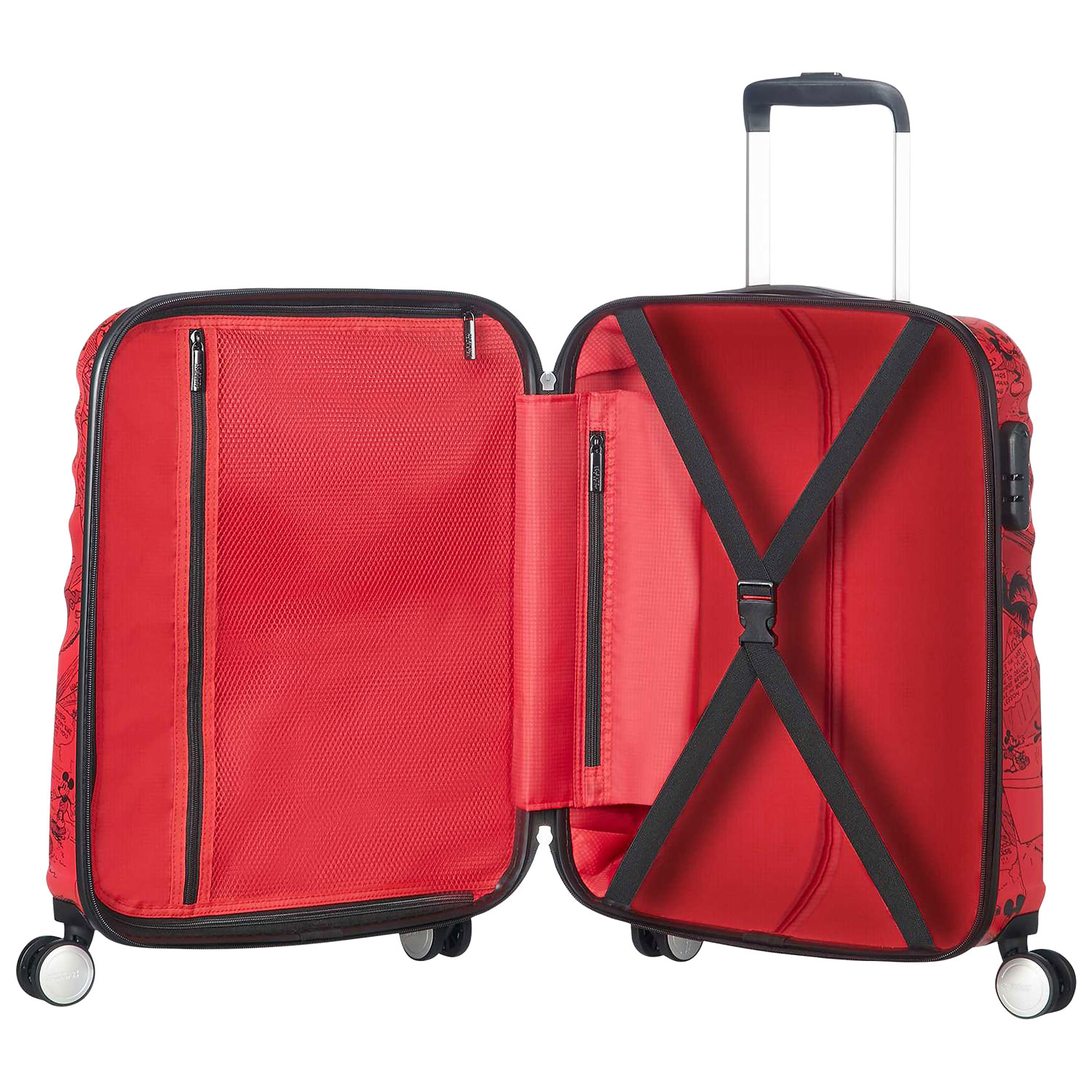 Bagage de cabine rigide de 21 po Disney Wavebreaker d'American Tourister - Rouge/Mickey Mouse