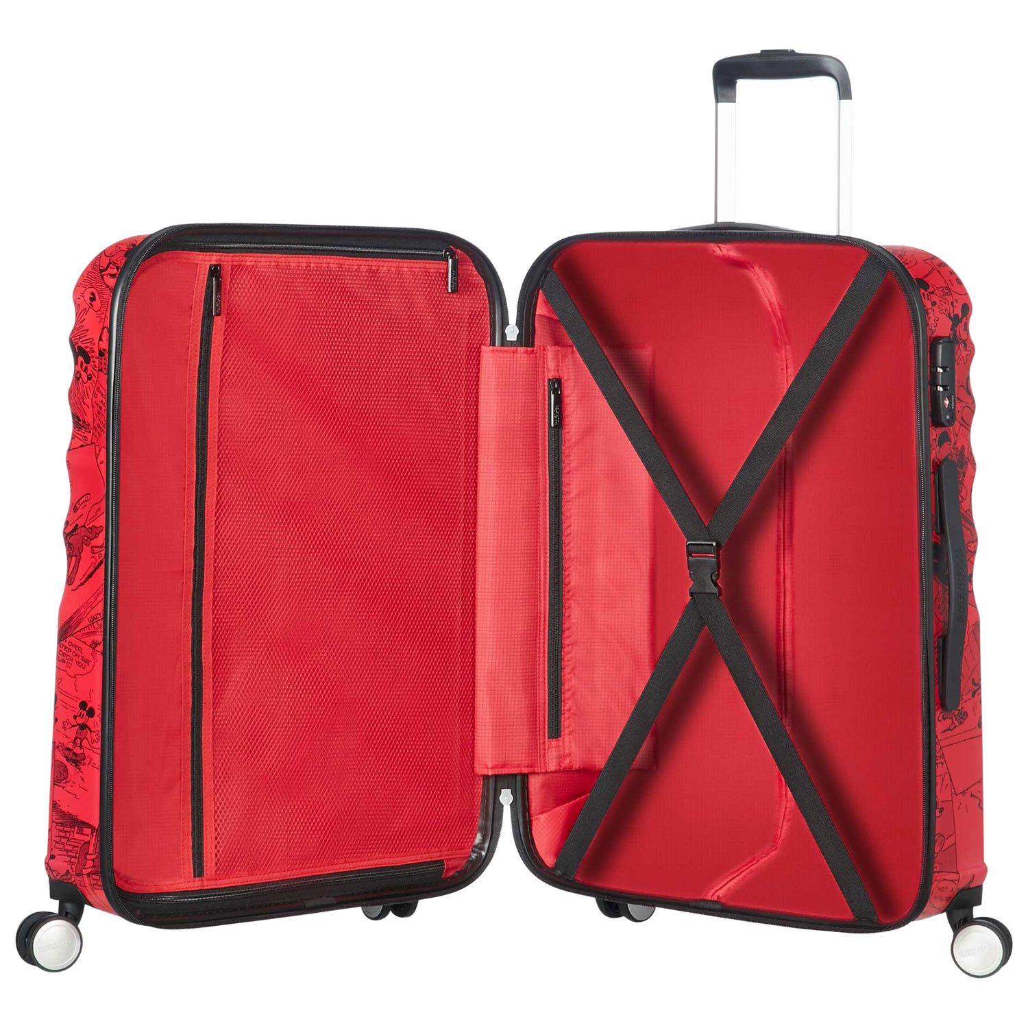 Valise rigide de 29 po Disney Wavebreaker d'American Tourister - Rouge/Mickey Mouse