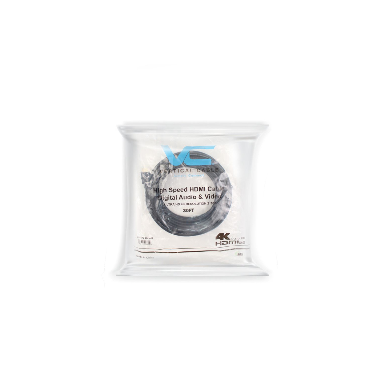 Vertical Cable High Speed Gold Plated HDMI 4K 2.0 Cable - 9-meter - Black