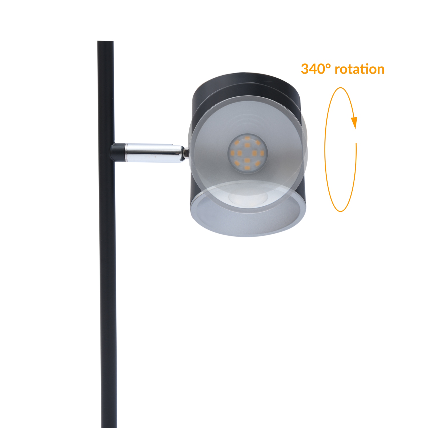 DAC MP-321 Metal LED Desk Lamp With 340 degree Rotating Head, Black