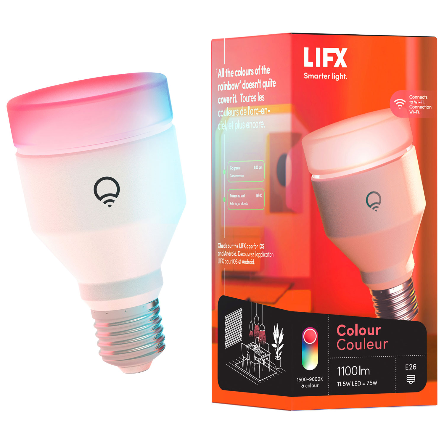 LIFX A19 Wi-Fi Smart LED Light Bulb MultiColor 75W/1100 Lumens NEW SEALED 